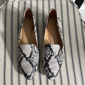 Snakeskin Patterned Women's Leather Loafers